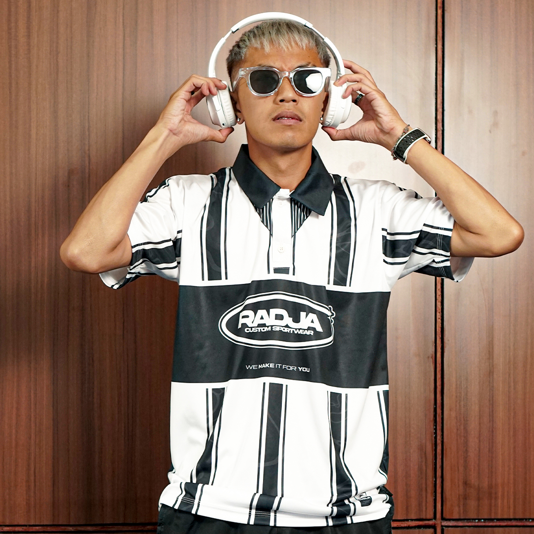 Vintage Jersey Stripe Black And White